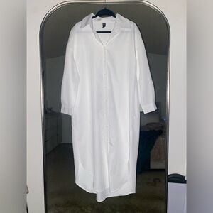 SHEIN  white button down dress
